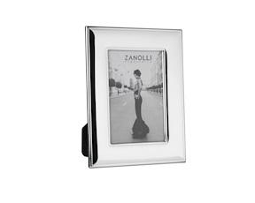 Cornice argento pvd a fascia lucida con retro in legno Selezione Zanolli