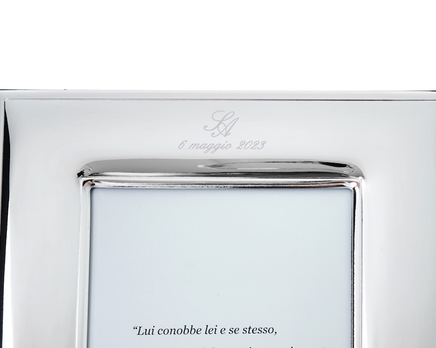 Cornice argento pvd a fascia lucida con retro in legno Selezione Zanolli