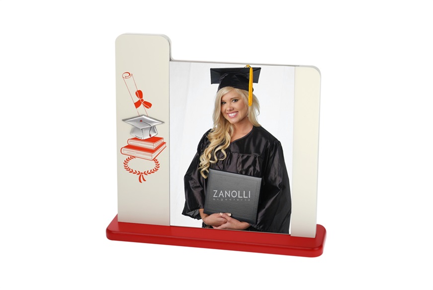 Cornice portafoto con decorazioni della laurea