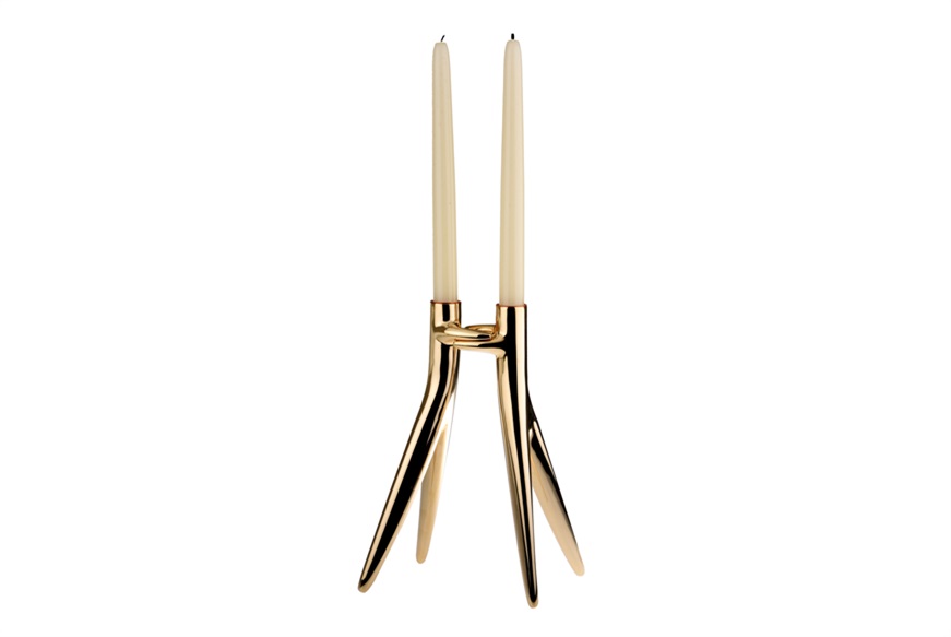 Regali per Natale Candelabro Abbracciaio Kartell color oro