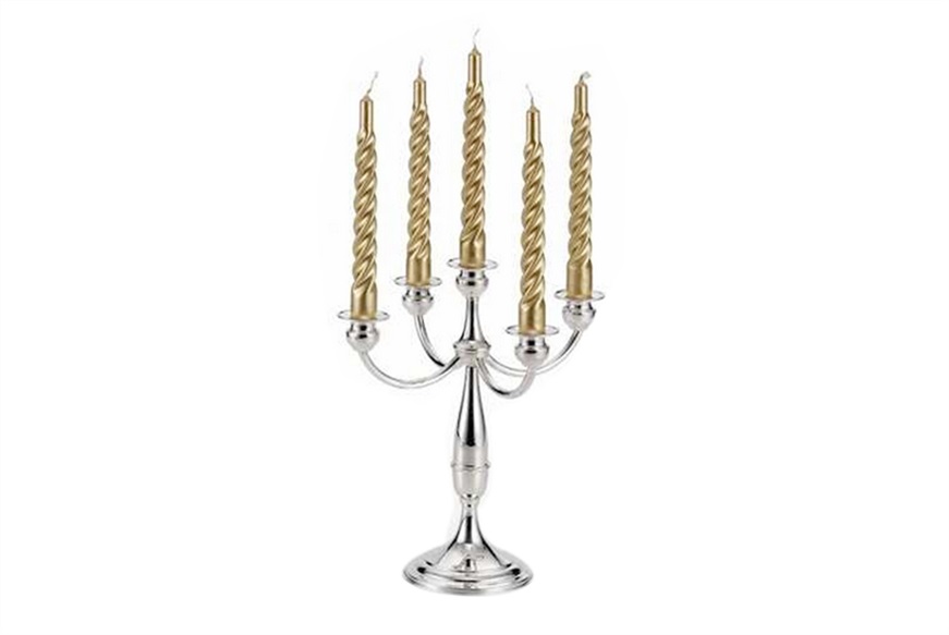 Candelabro in argento, a cinque fiamme. Stile inglese